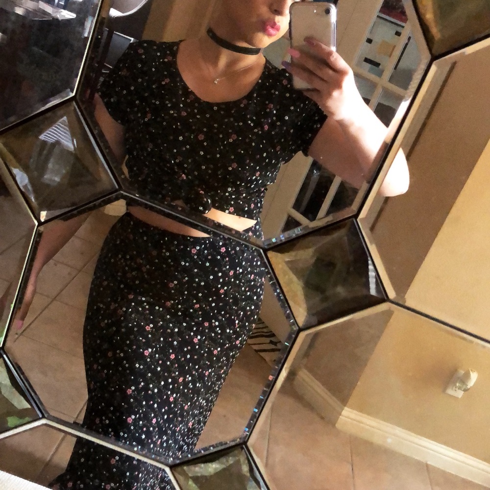 🌟Vintage🌟 Floral print  skirt / shirt SET